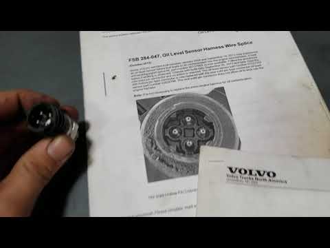 Volvo vnl d13 oil level sensor location take apart, info, fsb, p# 22807993