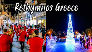 Rethymno Crete, Greece, Christmas vibes🎄vibrant highlights in 4k