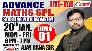 Geometry | Advance Maths for All Competitive Exams| Up to Mains Level | Demo 01 | By Ajay Rana Sir