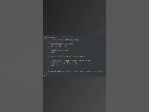 Java Program to Find GCD of two numbers using for loop and if statement ...