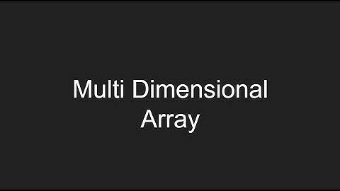 0107 Java Type Multi Dimensional Array