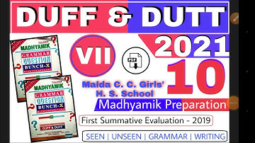 Duff and Dutt English Question Bank Class - 10 | Madhyamik Preparation 2022 | MS - 7