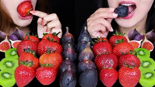 EATING FRESH FIGS, SWEET STRAWBERRIES + KIWIS *BIG BITES* JUICY EATING SOUNDS 먹방