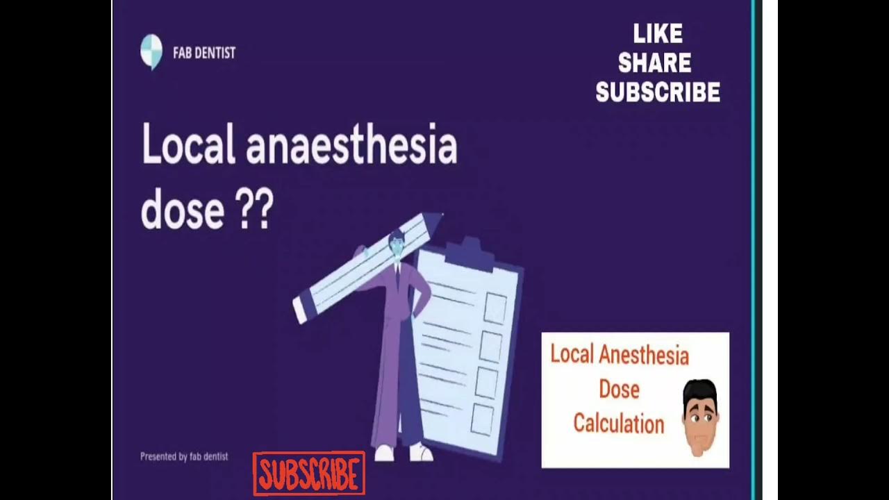 Local anesthesia//Dose Calculations// YouTube