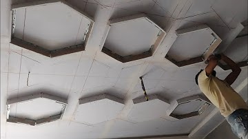 Hexagon Gypsum Board False Ceiling Design | Gypsum Board Ceiling Design Ideas 2024