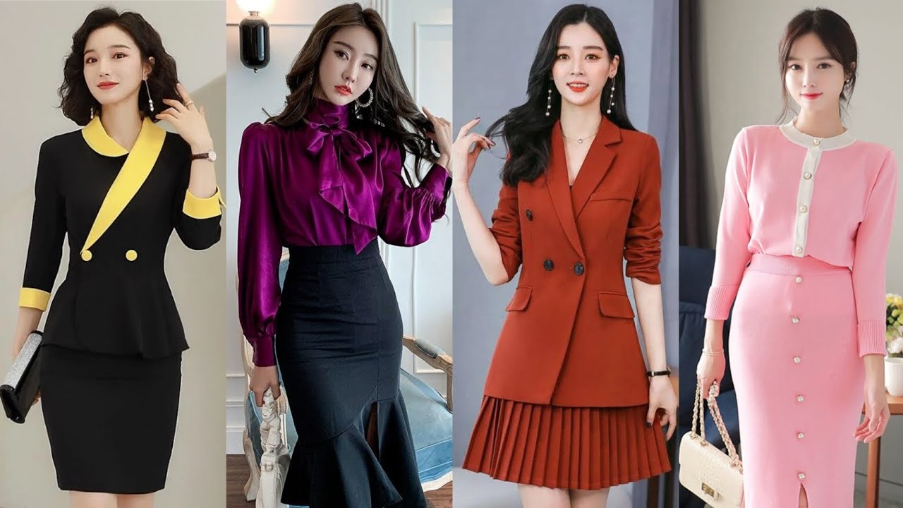 Korean Office Skirt Suits || Office Skirts Outfits Ideas - YouTube