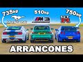 750hp Nissan Skyline R34 GT-R vs 735hp Mustang vs BMW M3: ARRANCONES