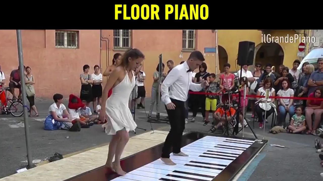 Professionnal dance on giant floor piano YouTube