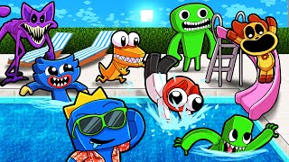 Cartoon Pool Party with EVERYONE!! (Minecraft)