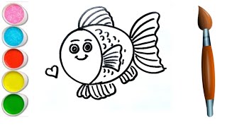 Fish drawing step by step for beginners | How to draw fish | Coloring &amp; Painting | Toddler #fish