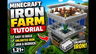 Minecraft Iron Farm Tutorial 1.21+ | Easy Unlimited Iron Farm (Java &amp; Bedrock Survival Guide)