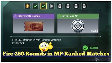 Call Of Duty Mobile Fire 250 Rounds in MP Ranked Matches Task Complete