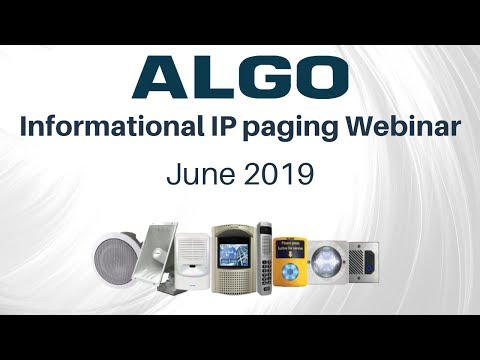 Algo IP Paging Webinar | June 2019