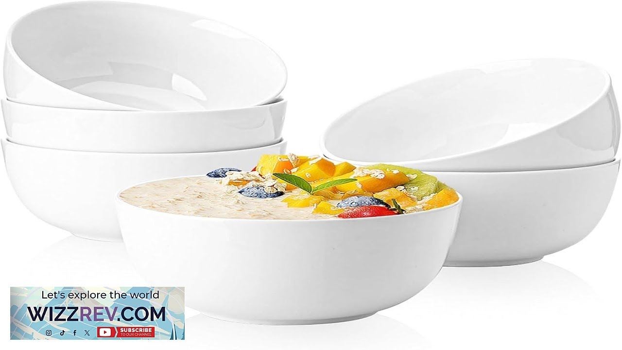 Sweese 20 Oz Porcelain Bowls Set of 6 Durable for Cereal