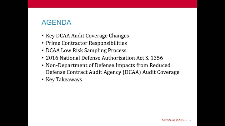 Impact of Changes in DCAA Audit Coverage (1/12/16)