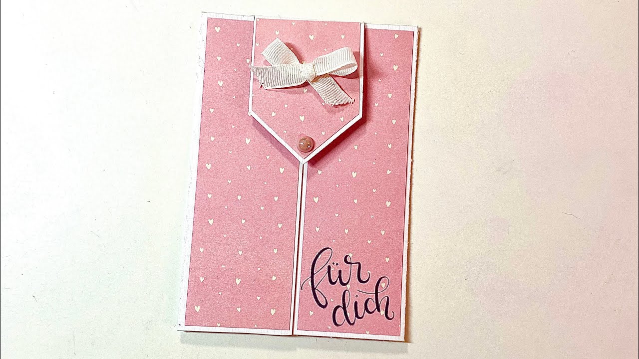 Karte basteln und gestalten ❤️- mit Papier und Deko/ Halbperlen von Action