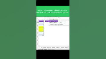 How to Count Numbers Greater Than 3 and Less Than 8 in Excel Using COUNTIFS Function #shorts