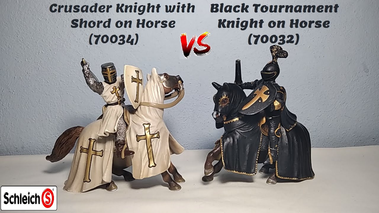 Schleich Crusader Knight with Sword on Horse(70034)& Black