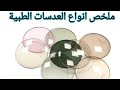 ملخص انواع العدسات الطبية