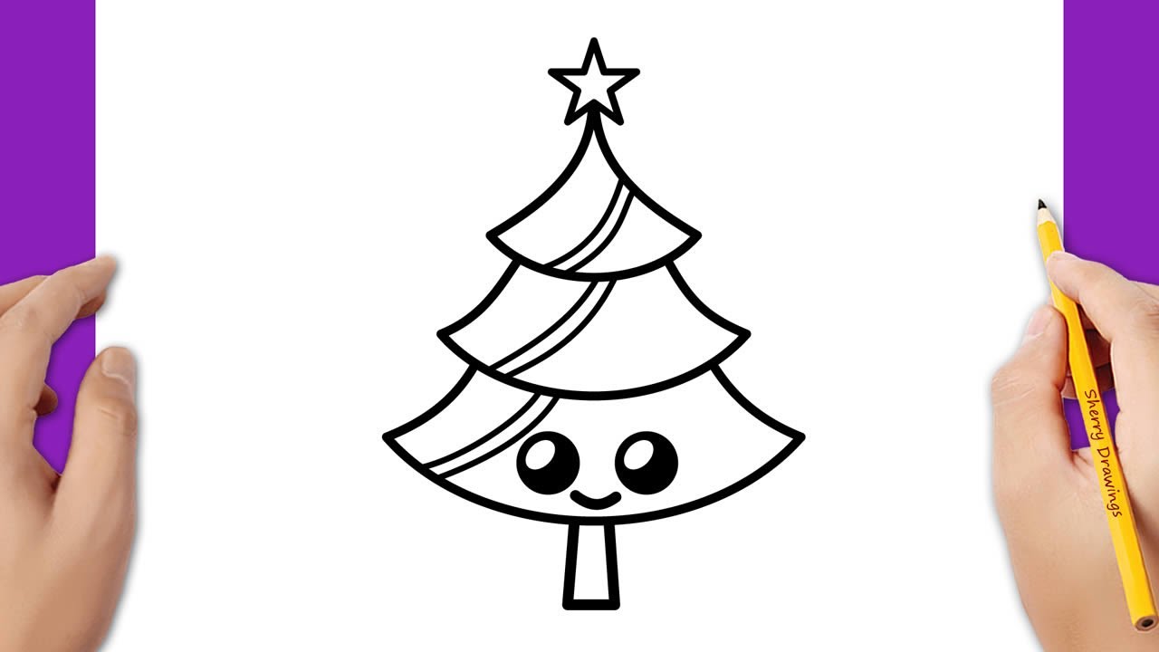 Christmas Tree Drawing - How To Draw A Christmas Tree Step By Step!