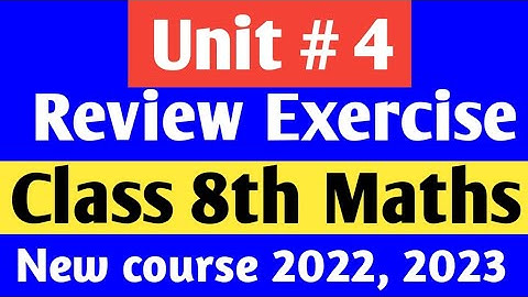 Review Exercise unit 4 Class 8 Maths New course 2022| unit 4 Square Root New course kpktb, PTB 2023