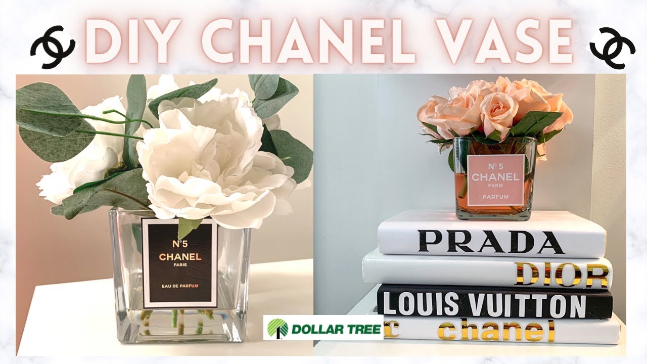CHANEL X Dollar Tree  Chanel Inspired Perfume Flower Vase