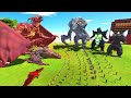 Rodan Kaiju of Evolution VS Orga + Godzilla - Animal Revolt Battle Simulator