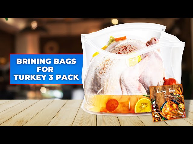 Large Turkey Brine Bags Heavy Duty for Turkey or Ham, 2 pack, with Cooking  Twine