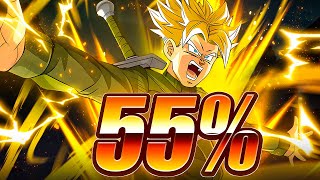 A PRETTY SOLID BANNER UNIT AT 55%! HOW GOOD IS AGL SSJ2 TRUNKS WITH NO DUPES? (Dokkan Battle)