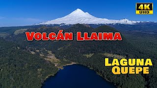 Vilcun Laguna Quepe Volcán LLaima Araucanía Sur De Chile Drone Temuco - Vista Aérea Cinematic