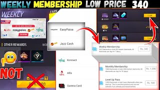 Weekly Membership in Free Fire | easypaisa | Jazzcash | Top up | how to purchase weekly membership