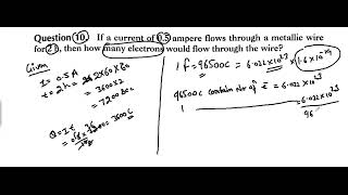 Cl 12 3 10 If A Current Of 0 5 Ampere Flows Through A Metallic Wire For 2