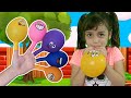 Jheny Kids Finger Family Song Nursery Rhymes Learn Color With Balloons Balões coloridos