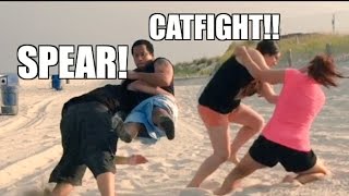 HEEL WIFE CATFIGHT! WILLO GETS REKT in INSANE BEACH WRESTLING! HEEL WIFE CATFIGHT! WILLO GETS REKT in INSANE BEACH WRESTLING!