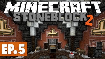 Minecraft StoneBlock 2 - Moving Elevator & Easy Ender Pearls! #5 [Modded Survival]