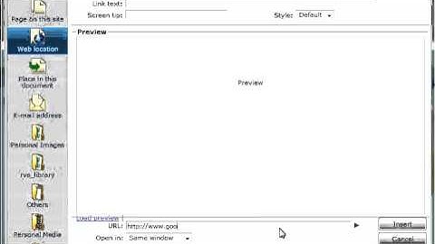 Creating hyperlinks in RVSiteBuilder