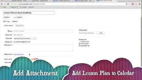 Sharing a Lesson Plan in Google Calendar