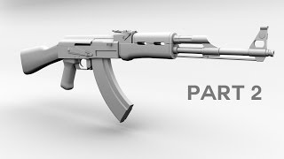 3D AK 47 Model tutorial, Maya part 2