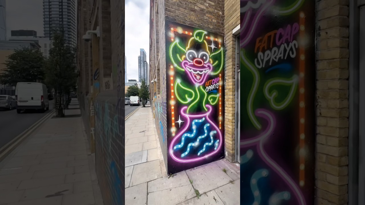 Krusty Plant Spray Painting In Shoreditch!