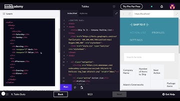 Learn HTML with Codecademy HTML Tables Part 3