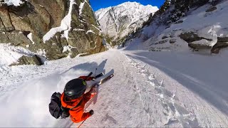 Video Game View:  Skiing 'The Y Couloir Alternate' in Little Cottonwood Canyon, UT