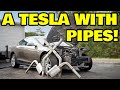 Giving the V8 Powered Tesla its one of a kind exhaust system