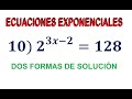 10) ECUACIONES EXPONENCIALES:  2^(3x-2) = 128