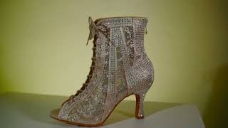Mesh high heel ankle boots
