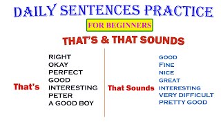 THAT'S & THAT SOUNDS | Daily Sentences Practice