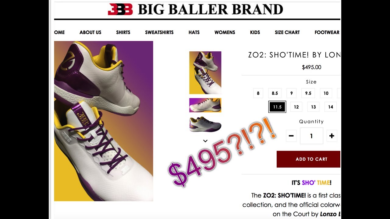 Buying The New $495 Lonzo Ball Big Baller Brand ZO2 in the SHO'TIME ...