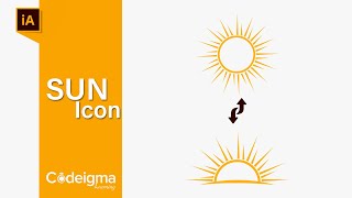 How To Create Modern Vector Icon Design | Sun | Adobe Illustrator CC | Codeigma Learning