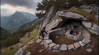Man in the Mountains Builds 3 Amazing Shelters / Stone Shelter / @Hadioutdooradventures 