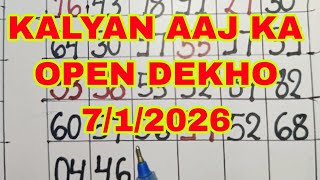 Kalyan Bazar 7-1-2026 Kalyan Single Open Kalyan Chart Kalyan Bazar Open Today
