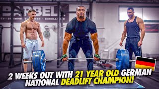 2 Weeks Out Deadlift Session with 21-Year Old German National Deadlift Champ!